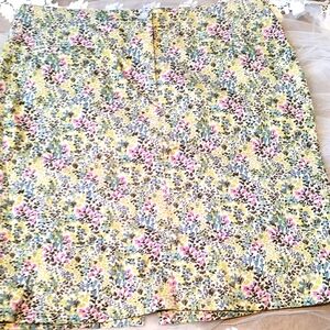 J.Jill live-in chino floral "sea salt" midi skirt.